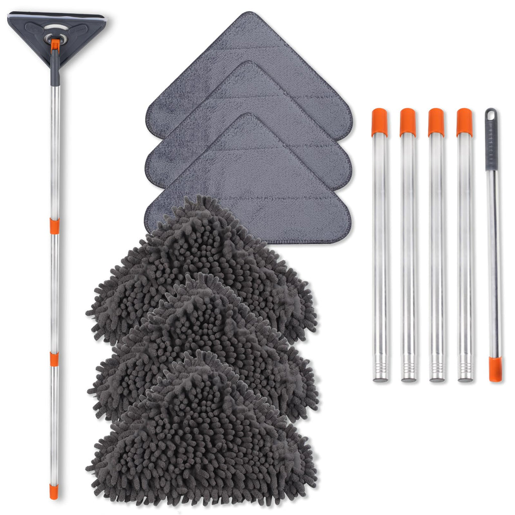 Wall Cleaner Mop, 79-Inch Handle, Baseboard Dust Mop Tool, 6 Pads