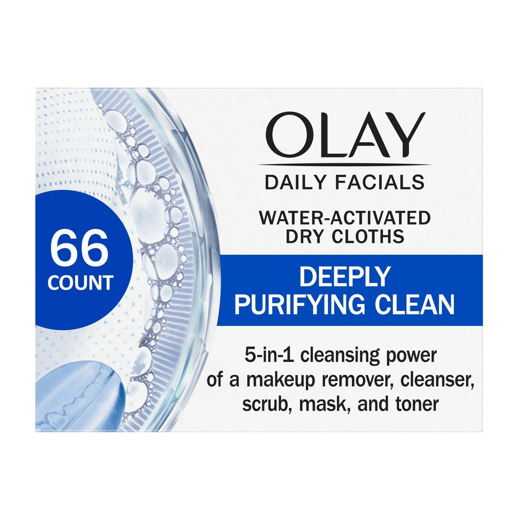 Buy now Olay Makeup Remover Wipes, Daily Facials Hydrating Face Cleanser for Normal to Dry Skin, Alcohol & Fragrance Free, Soft Face Wash Towels, Travel Essentials for Women, Convenient Dry Cloths, 66 ct at indiglob india