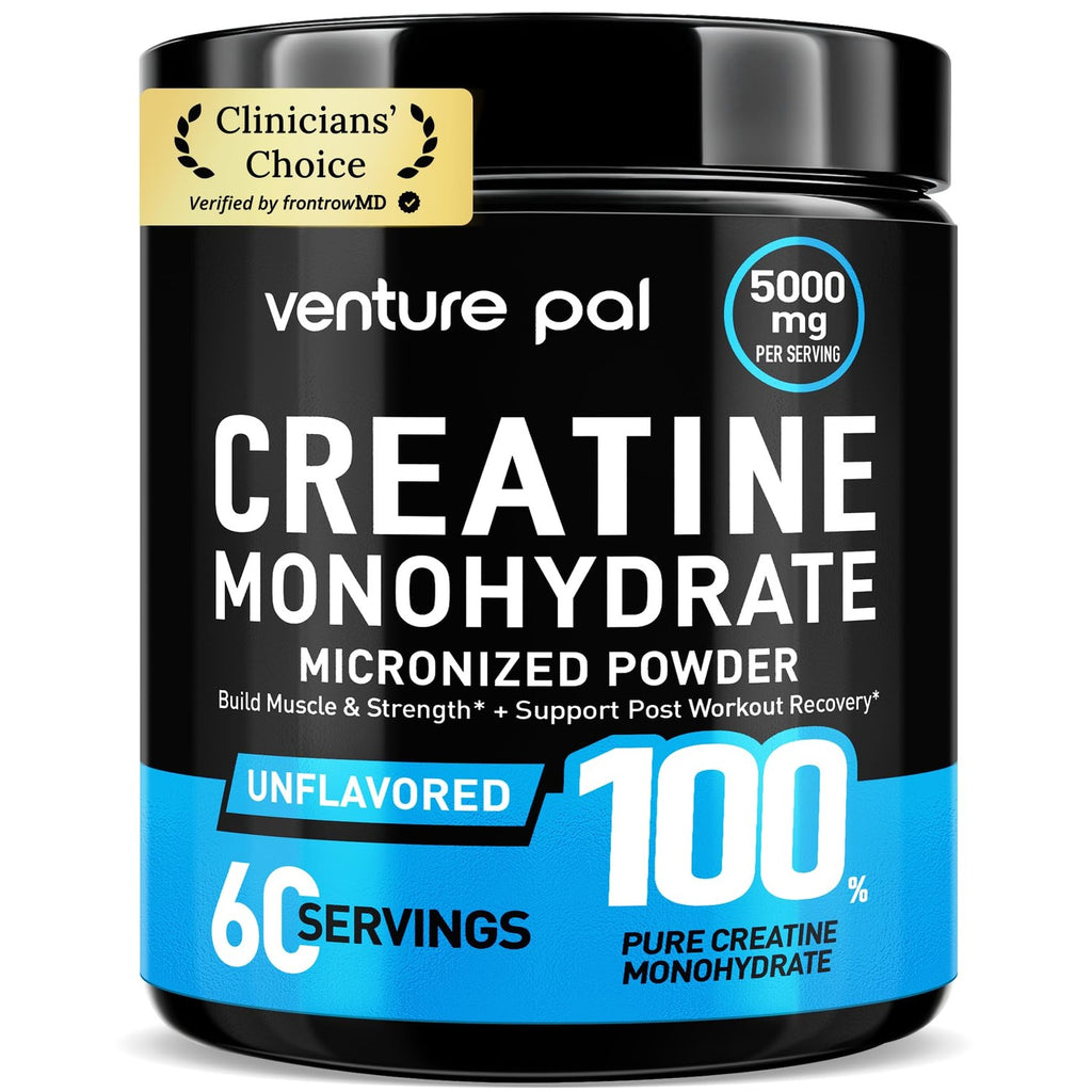 Venture Pal 100% Pure Micronized Creatine Monohydrate Powder 5g Per Serving | Vegan, Keto, GMO-Free & Gluten Free, Creatina Monohidratada en Polvo for Women & Men, Unflavored