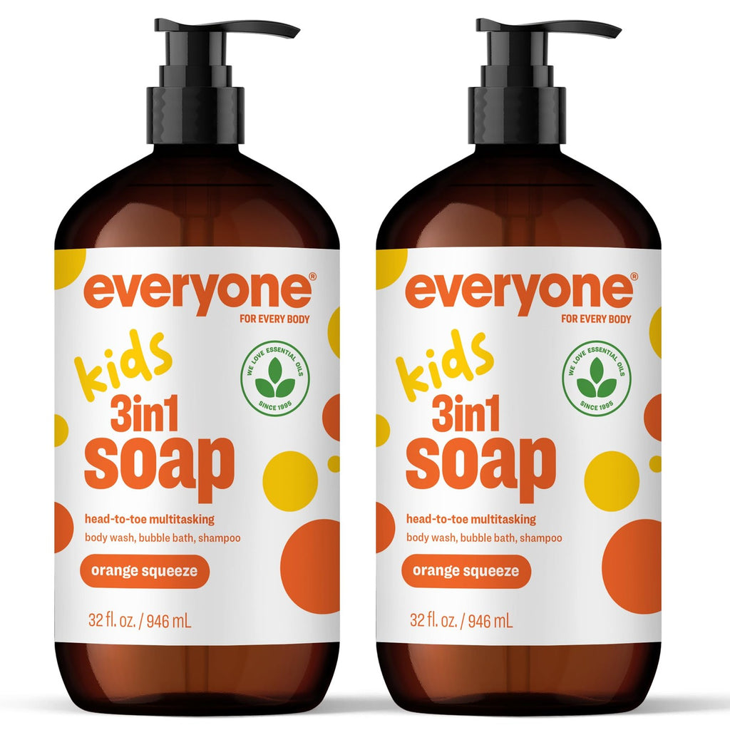 Buy now Everyone 3-in-1 Kids Soap, Body Wash, Bubble Bath, Shampoo, 32 Ounce (Pack of 2), Tropical Coconut, made with Essential Oils for Toddlers, tweens and teens at indiglob india