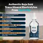 Baja Gold Liquid Trace Minerals Drops, Gary Brecka Choice, Glass, 4 fl oz | Sea of Cortez Ionic Electrolyte Drops, Glass Bottle, Unrefined Mineral Saline for Drinking Water and Food, 30-Day Supply