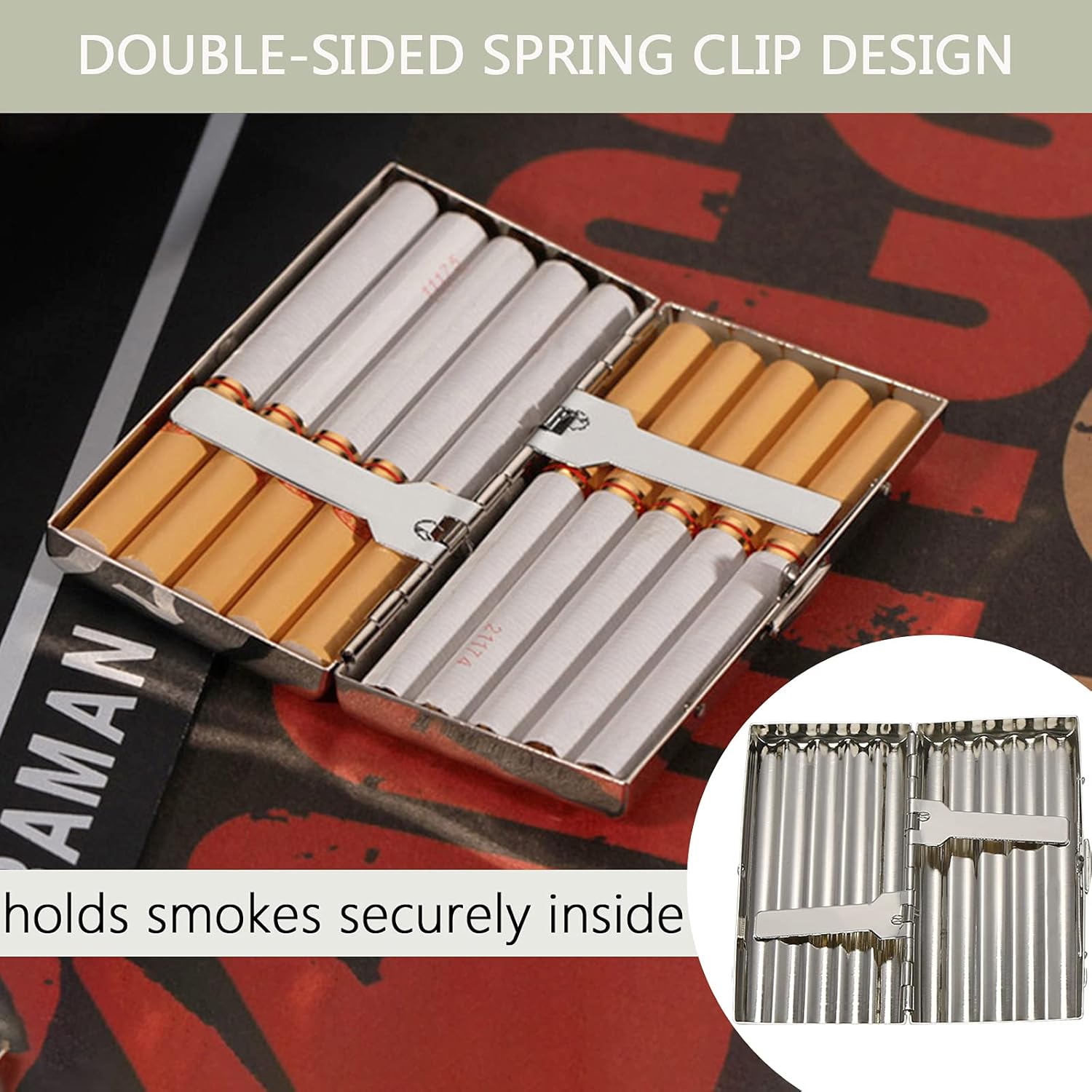 Buy now Creative Thin Portable Stainless Steel Pocket Carrying Cigarette Box Case for Holds 10 Regular Size Cigarettes (Not Included Cigarette) at indiglob india