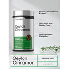 Horbäach Ceylon Cinnamon Supplement | 150 Capsules | Herbal Extract Pills | Non-GMO & Gluten Free
