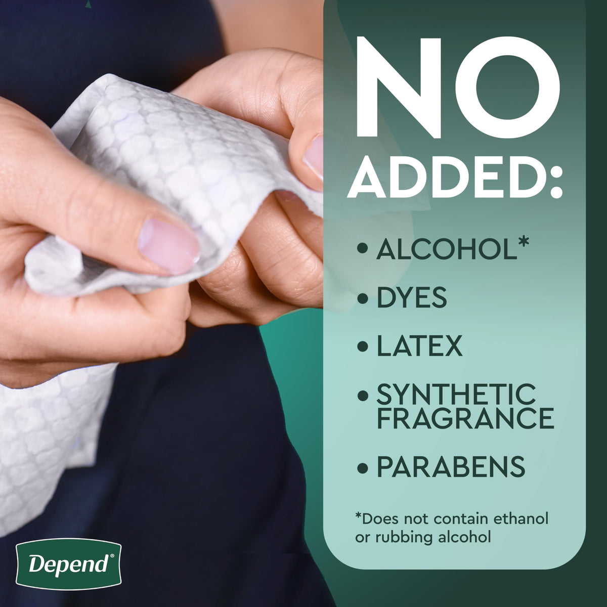 Depend XL Disposable Washcloths for Adults, 8 Packs, 42 Wipes per Pack