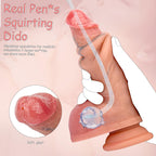 6.9" Squirting Realistic Dildo Sex Toy, Movable Foreskin Strap On Dildos with Strong Suction Cup, Silicone Aanl Dildo Ejaculating Toy for Beginners Vagina Anal Stimulation, Adult Sex Toys for Couple