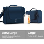 Buy now Buruis Extra Large Capacity Toiletry Bag for Women and Men, Hanging Toiletry Organizer Cosmetics Makeup Bag, Water-resistant Dopp Kit for Full Sized Toiletries, Travel Essentials (Blue) at indiglob india