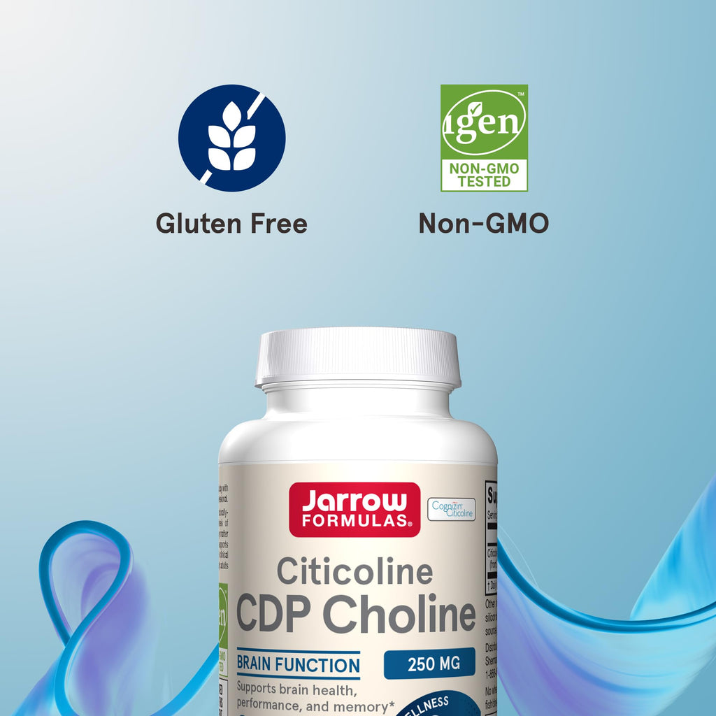 Jarrow Formulas Citicoline CDP Choline 250 MG, CDP Choline Supplement Supports Brain Health, Performance and Memory, 60 Capsules, Up to a 60 Day Supply (Pack of 12)