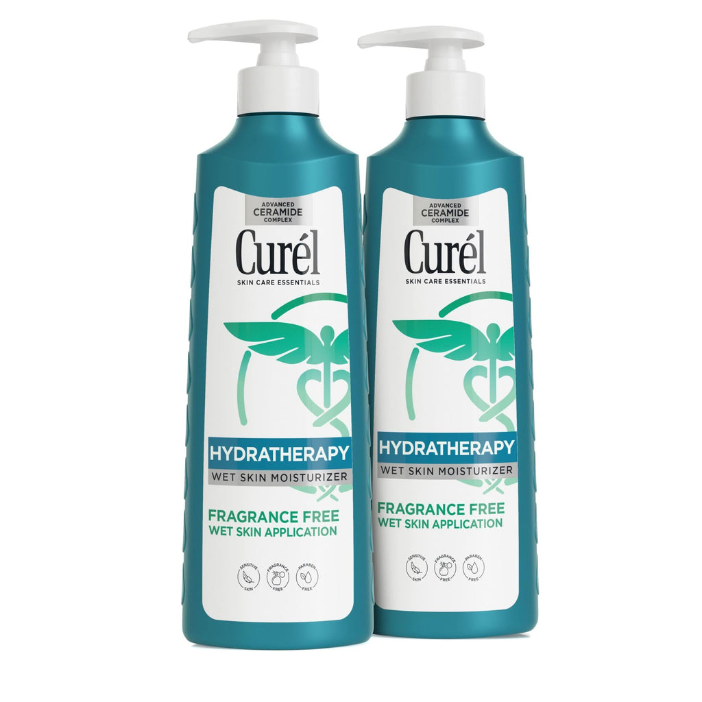 Curel Hydra Therapy In Shower Lotion, Itch Defense Body Moisturizer with Advanced Ceramide Complex, Vitamin E, & Oatmeal Extract, 12 Oz (Pack of 4)