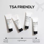 MARLOWE.Men's Travel Kit, Face + Body Essentials, TSA Friendly 3.4 oz Each | Travel Essentials, TSA Friendly Body Wash, Body Lotion, Facial Scrub & Facial Moisturizer