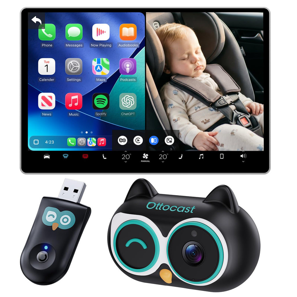 OTTOCAST Baby Car Camera with Wireless CarPlay Adapter