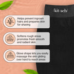 Kitsch Exfoliating Glove 1pc – Exfoliating Mitt - Black | Korean Exfoliating Mit & Deep Exfoliating Body Scrubber for Shower, Bath | Body Exfoliator Glove, Dead Skin Remover