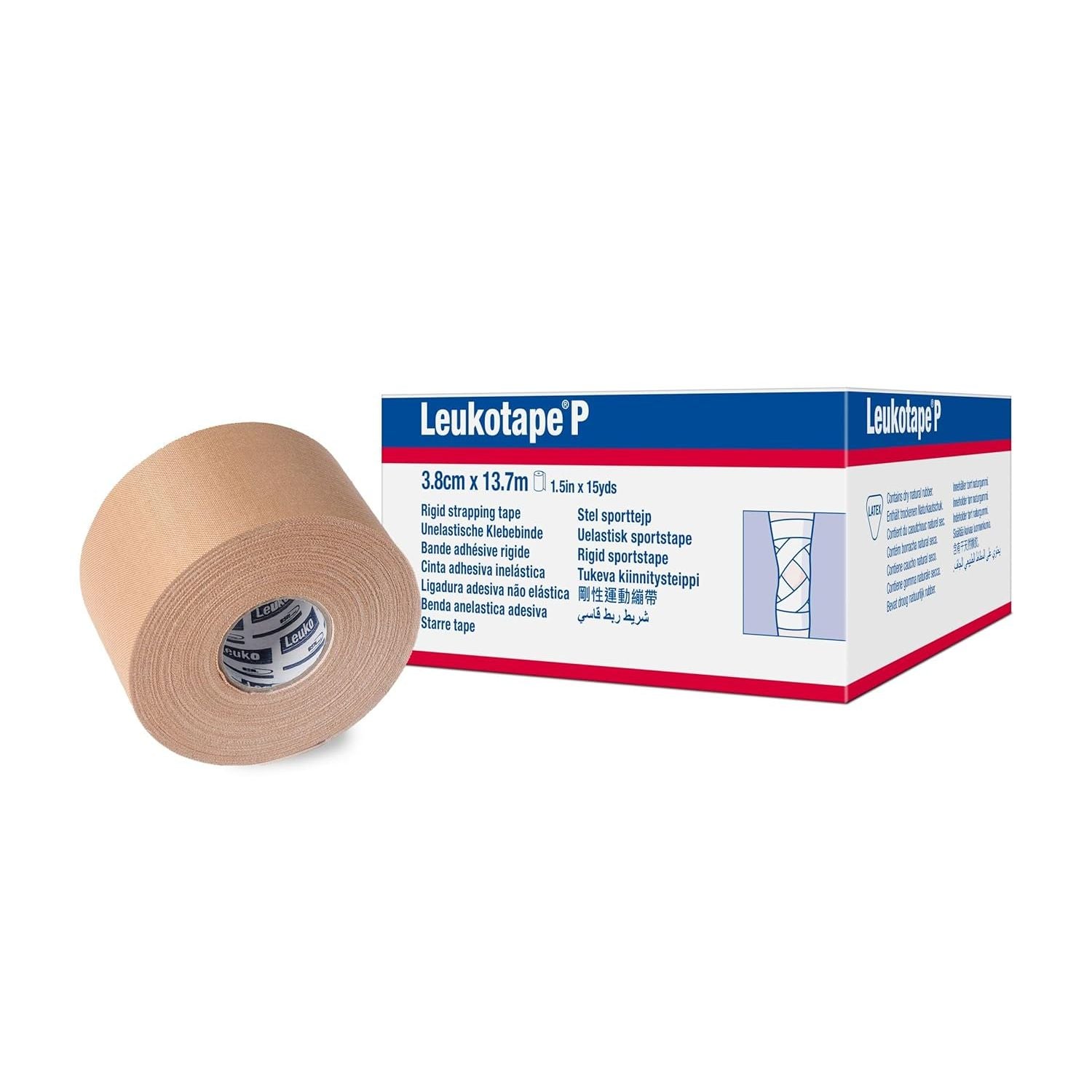 Buy now Leukotape P Adhesive Strapping Tape â€“ for Sports Injuries, Strains and Sprains - 1.5 in x 15 yds, Tan, (1 Roll) Default at indiglob india