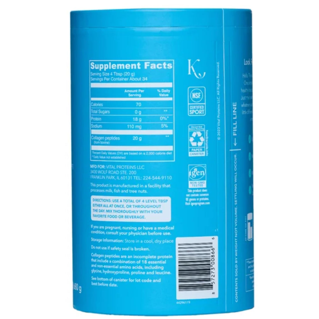 Vital Proteins Collagen Peptides Unflavored Dietary Supplement (Net Wt 24 Oz),