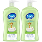 Dial Kids All-in-1 Body Wash + Hair + Bubble Bath, Melon Scent, 32 Fl Oz, Hypoallergenic Body Wash & Shampoo, No Tears Formula for Kids 2+ Years, No Parabens & Silicones