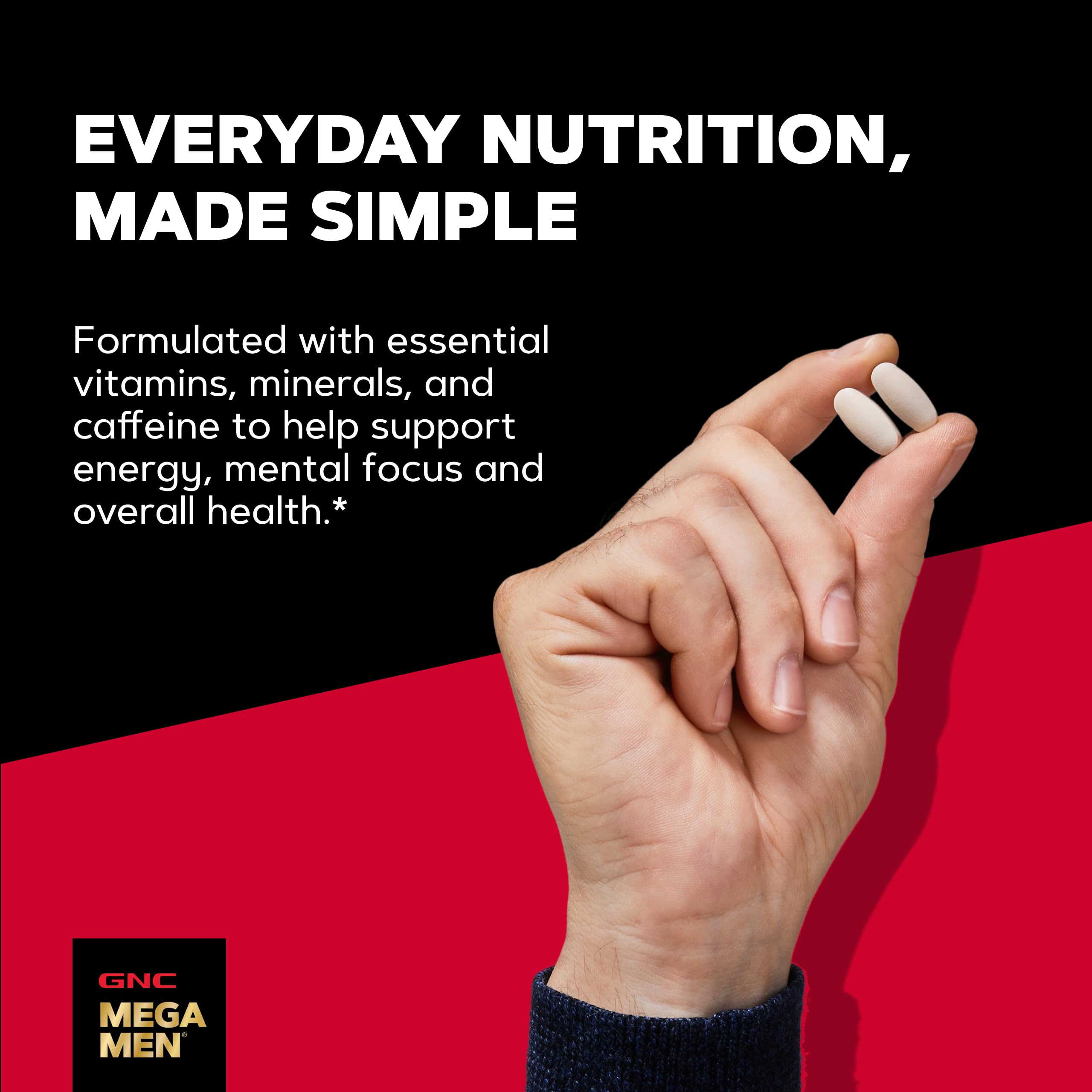 GNC Mega Men Energy & Metabolism Multivitamin for Men, 180 Count | Clinically Studied Antioxidants Support Energy Production, Colon and Prostate Health, Calorie Burning, and Mental Sharpness