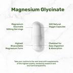 Deal Supplement Magnesium Glycinate 500mg Per Serving, 240 Veggie Capsules | 100% Chelated Magnesium Glycinate, Essential Mineral Supplement for Women & Men. Non-GMO, Gluten Free.