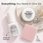 ORLY Nail Rescue Kit | Repairs Cracked, Broken Nails |Compact Kit Containing Brush-on Nail Glue, Nail Repair Powder, Nail Buffer for Flawless Nails | Restores Nail’s Natural Shine