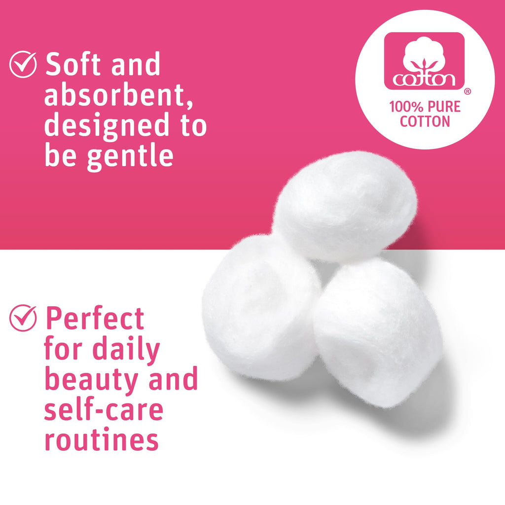 Simply Soft Premium Cotton Balls (600 Count), 100% Pure Cotton, Large Cotton Balls for Face and Nail Polish Remover