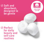 Simply Soft Premium Cotton Balls (600 Count), 100% Pure Cotton, Large Cotton Balls for Face and Nail Polish Remover