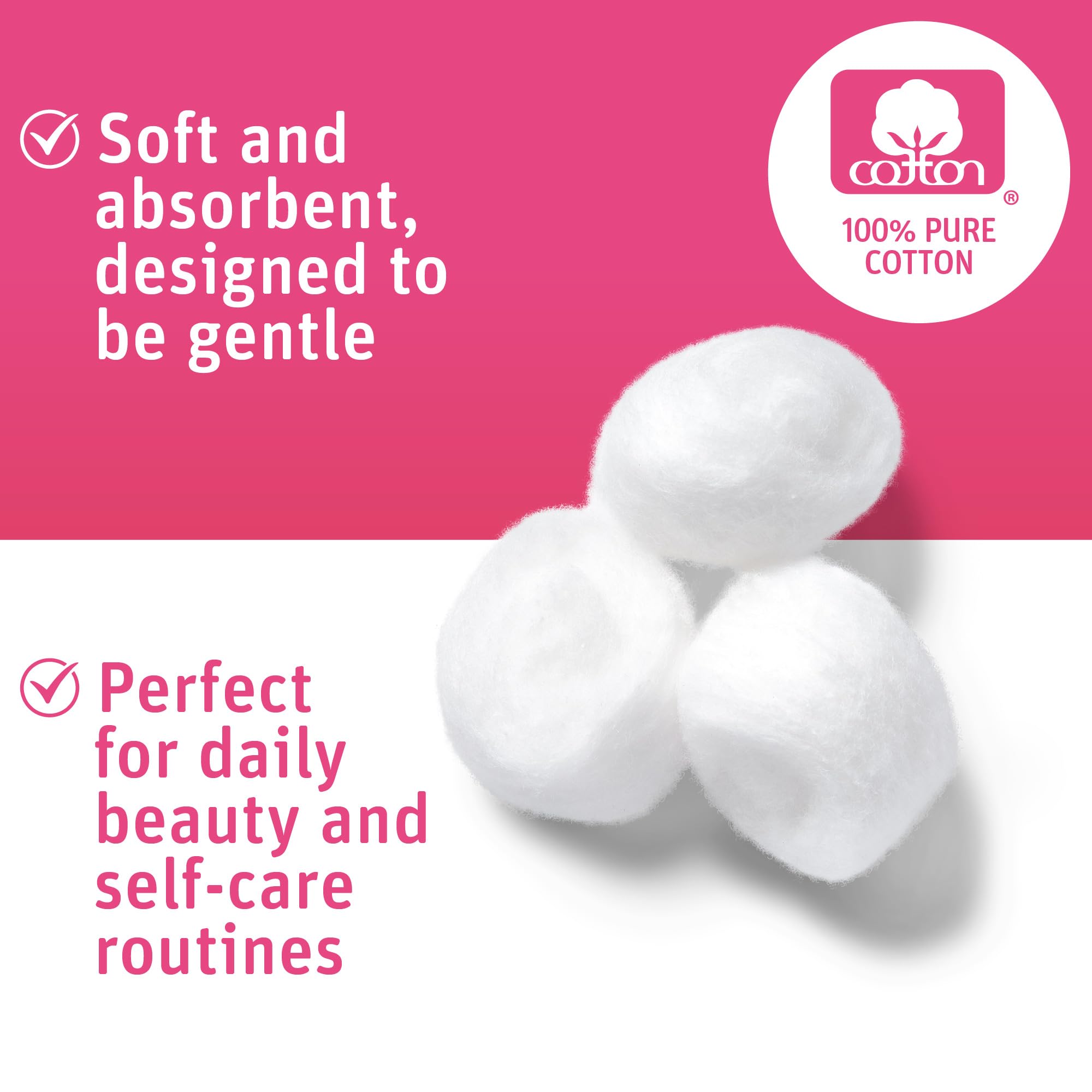 Simply Soft Premium Cotton Balls (600 Count), 100% Pure Cotton, Large Cotton Balls for Face and Nail Polish Remover