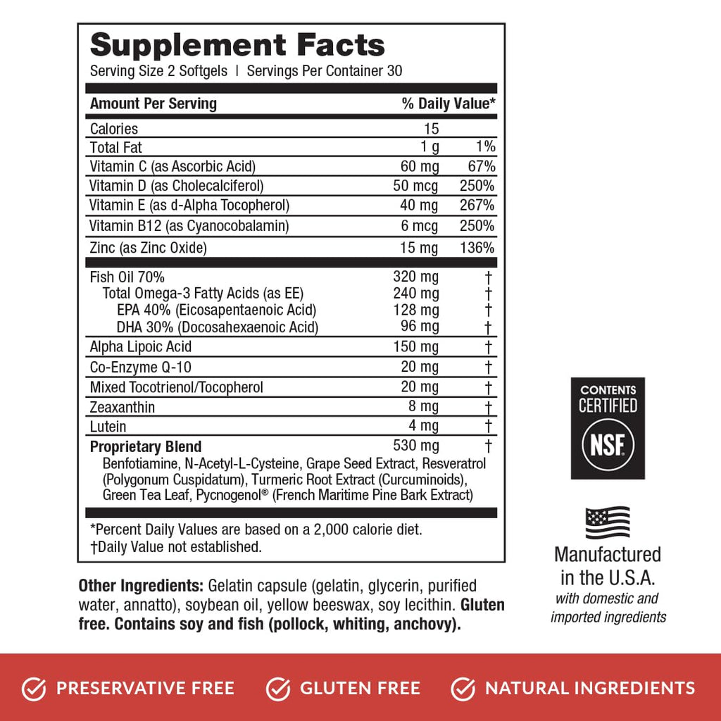 EyePromise DVS Eye Vitamin - 60 Softgels, 30-Day Supply