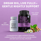 12-in-1 Melatonin Sleep Capsules - Natural Sleep Aids for Adults with Melatonin 5mg and Magnesium Glycinate 500mg, Sleep Aid with Ashwagandha, L Theanine, Valerian Root, GABA, 5-HTP (90ct, Pack of 2)