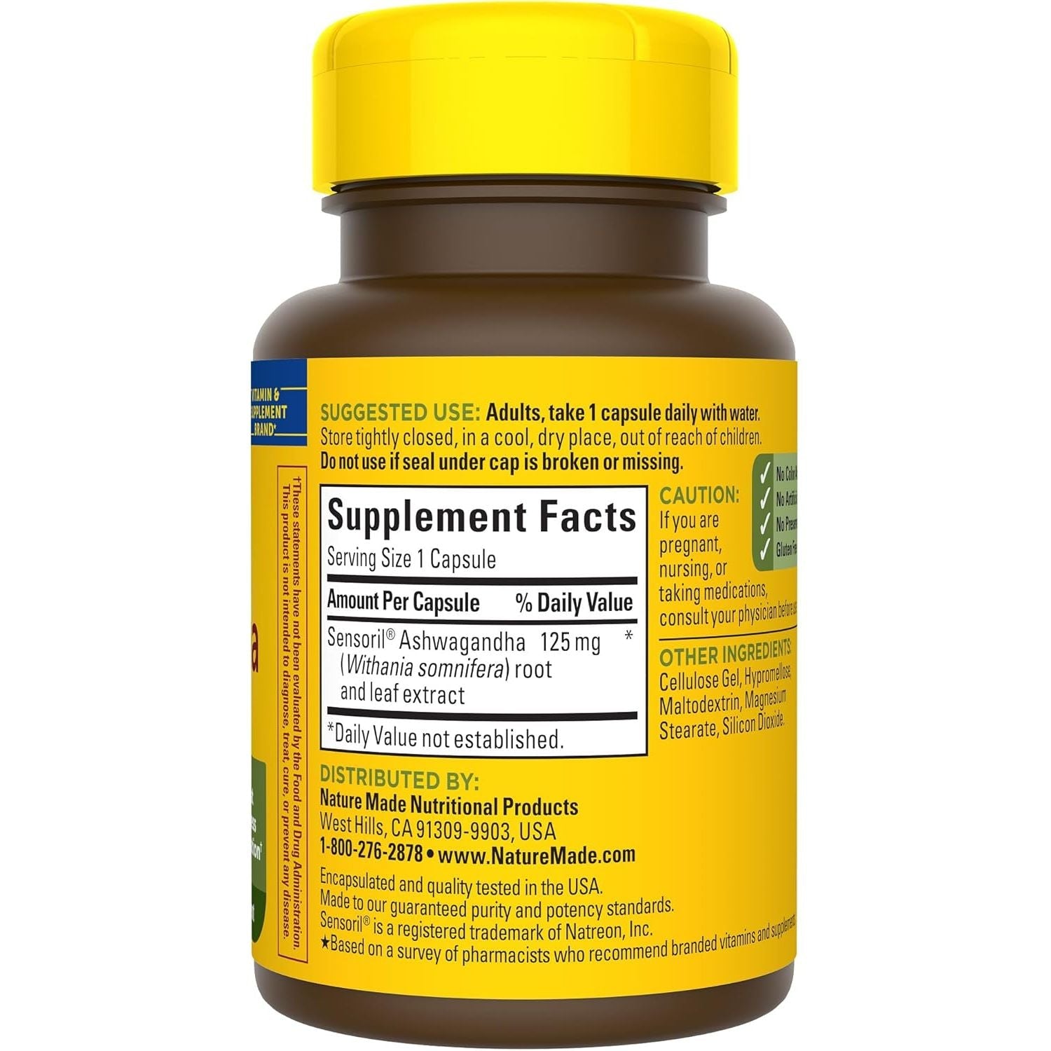 Buy now Nature Made Ashwagandha Capsules 125mg for Stress Support, 60 Capsules, 60 Day Supply at indiglob india