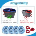 Mop Heads Replacements for O-Cedar RinseClean 2-Tank Spin Mop, Mop Replace Head for O Cedar, Mop Heads Include 4 Pack Mop Refills, 2 Scrubber Mop Heads, 1 Mop Base, Reusable, Easy to Replace