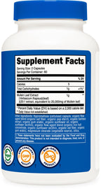 Nutricost Mullein Leaf Extract 120 Capsules for 60 Serving Per Bottle