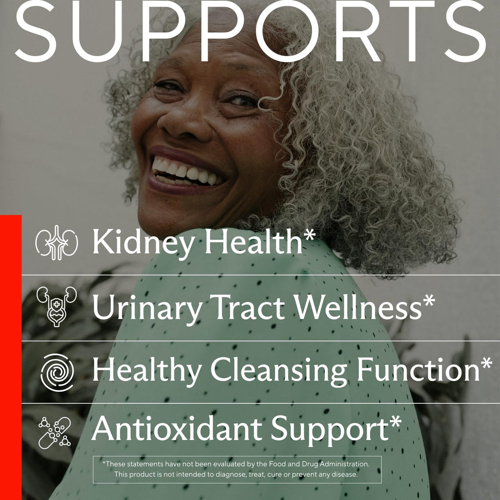 Kidney Cleanse & Detox Support with Cranberry, 60 Vegetarian Capsules | Kidney support supplement with Pacran cranberry, astragalus, uva ursi, nettle, juniper, buchu & urinary tract support