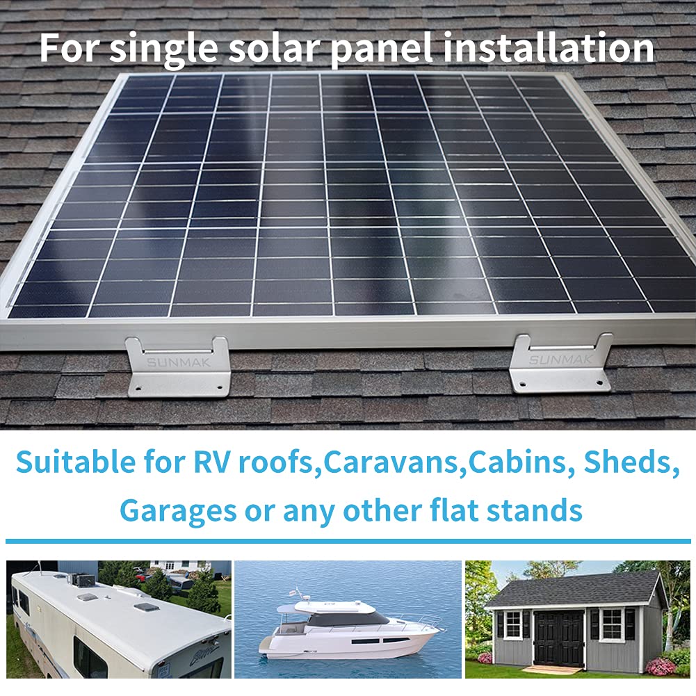 16 Units per Set Solar Panel Mounting Z Brackets, Solar Panel Mounting Brackets Lightweight Aluminum Corrosion-Free for RVs, Trailers, Boats, Yachts, Wall and Other Off Gird Roof