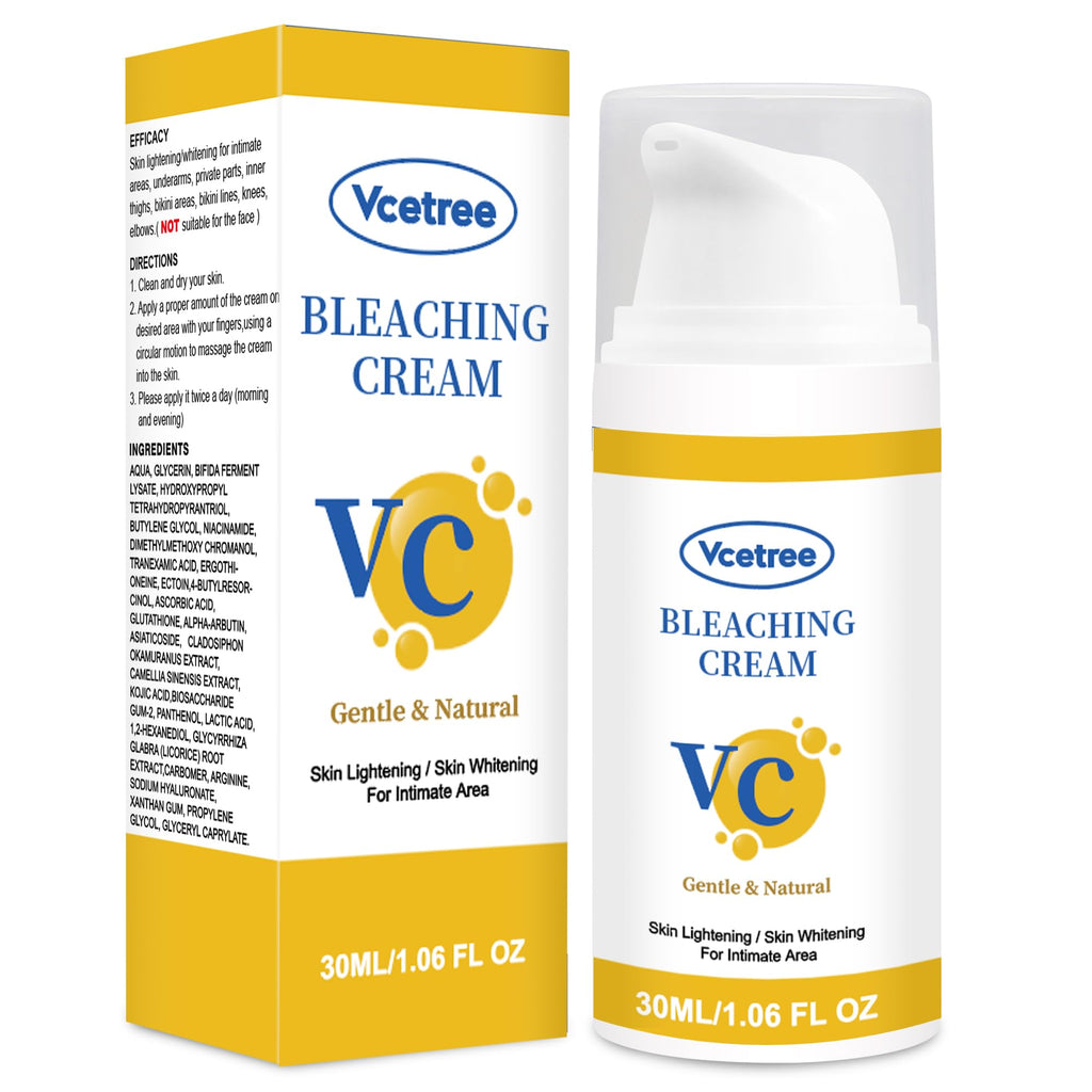 Skin Bleaching Cream Skin Lightening for Body Intimate Areas, Private Parts, Underarm, Knees, Elbows, Inner Thigh, Bikini Area, Whitening Cream Dark Spot Remover For Intimate Areas (1FL OZ)