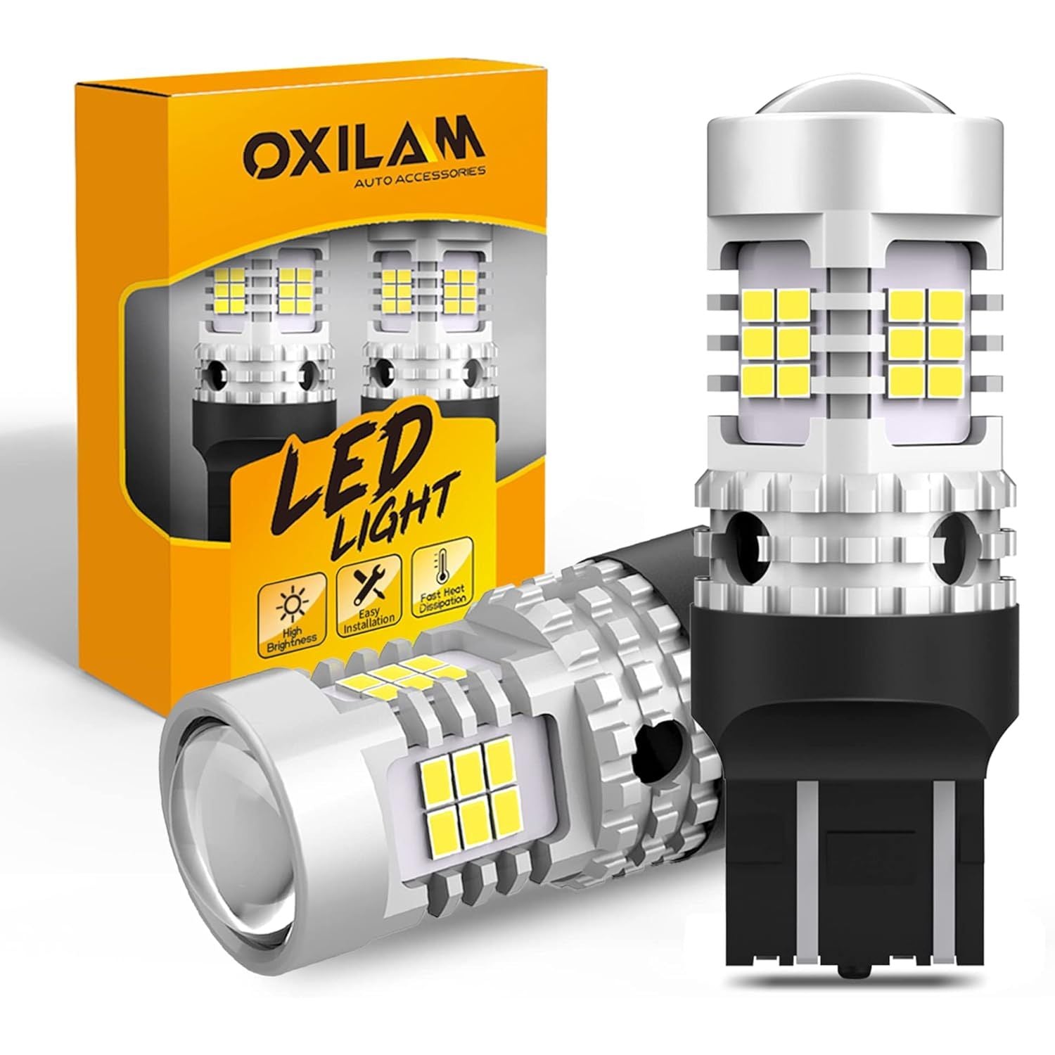 Buy now OXILAM Upgraded 912 921 LED Bulb Reverse Lights, Backup Light Bulbs for Car, 300% Higher Brightness 6000K White, Mini Size Non-polarity Canbus Error Free T15 906 W16W Bulb, Pack of 2 7443 Xenon White at indiglob india