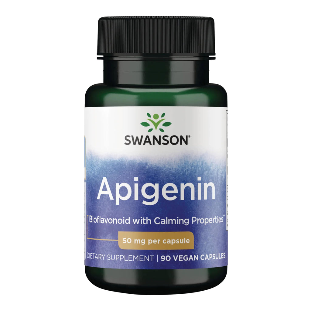 Swanson Apigenin Sleep and Relaxation Supplement, 50 mg, 90 Capsules | For Adults Seeking Natural Sleep, Relaxation, and Stress Relief Support, Antioxidant Bioflavonoid Found in Chamomile