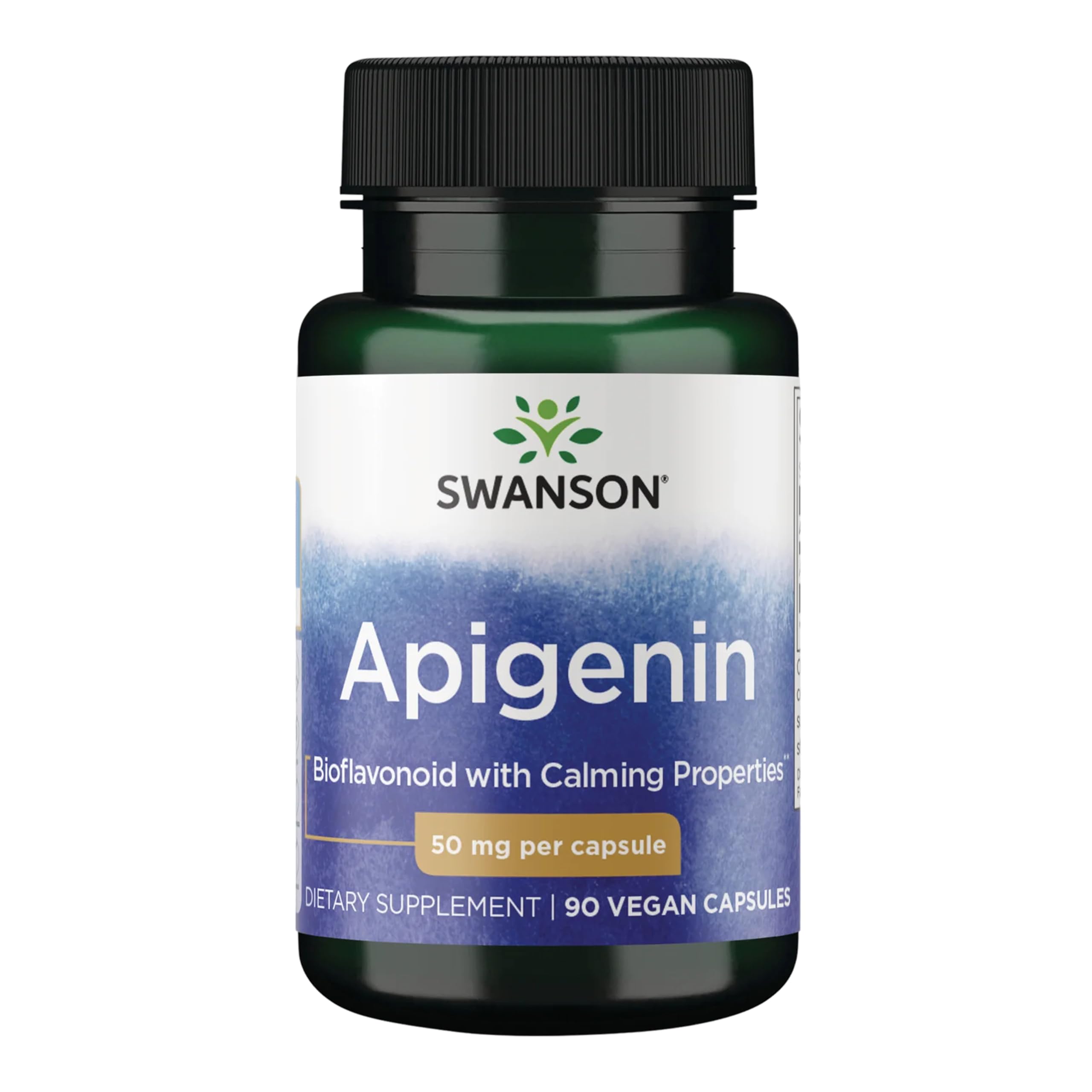 Swanson Apigenin Sleep and Relaxation Supplement, 50 mg, 90 Capsules | For Adults Seeking Natural Sleep, Relaxation, and Stress Relief Support, Antioxidant Bioflavonoid Found in Chamomile