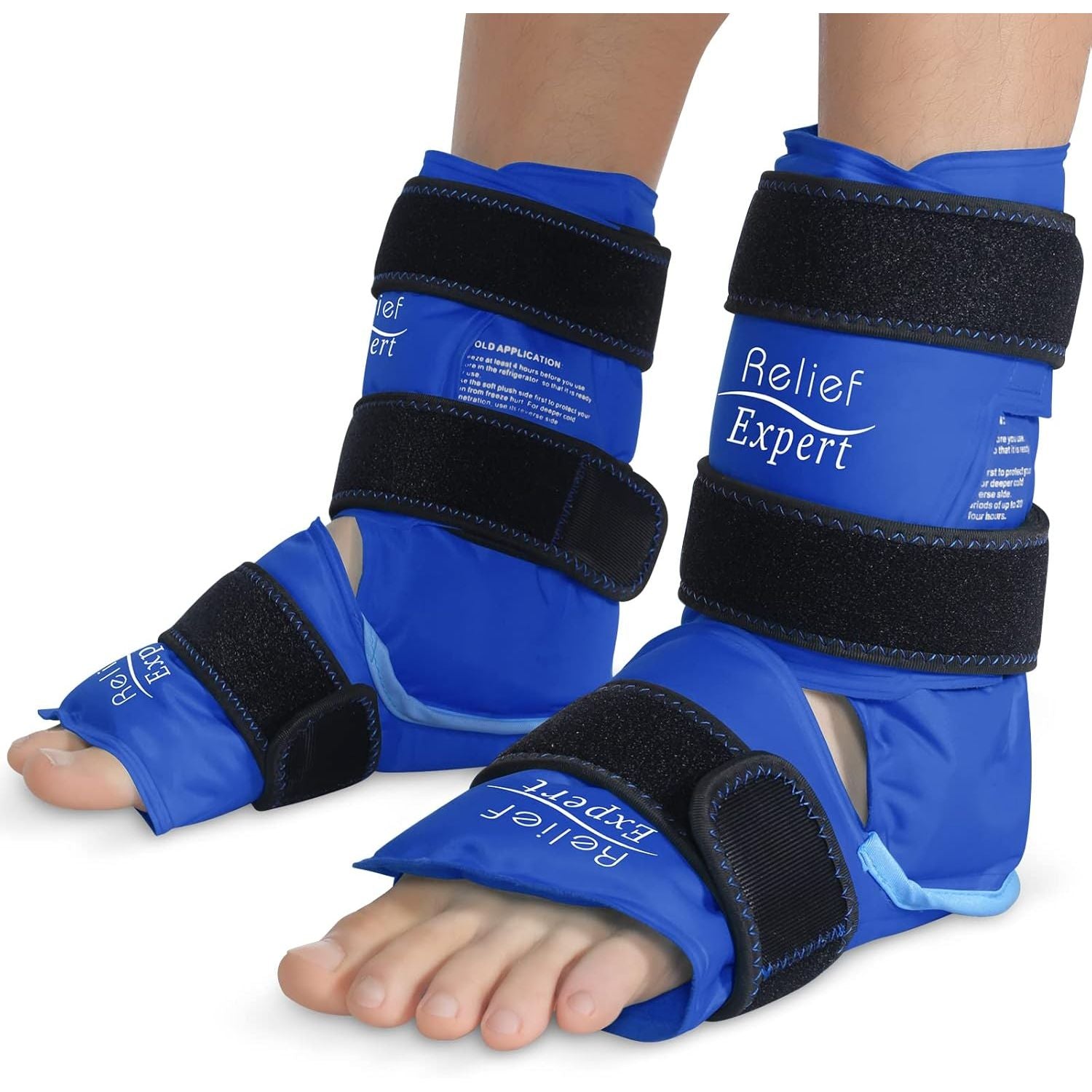 Buy now Relief Expert Ankle Ice Pack Wrap â€“ Reusable Cold Gel Pack for Foot and Heel, Dual-Sided Design with Soft Plush Lining, Flexible Cold Compress for Achilles and Ankle Support, Blue Royal Blue-Pack 2 2 at indiglob india