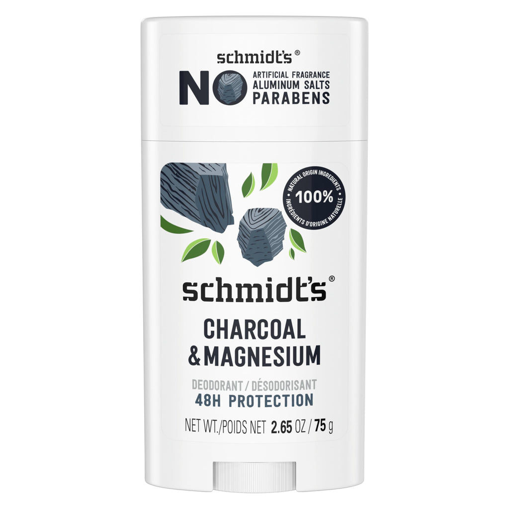 Schmidt's Aluminum-Free Vegan Deodorant Charcoal & Magnesium with 2.65 oz