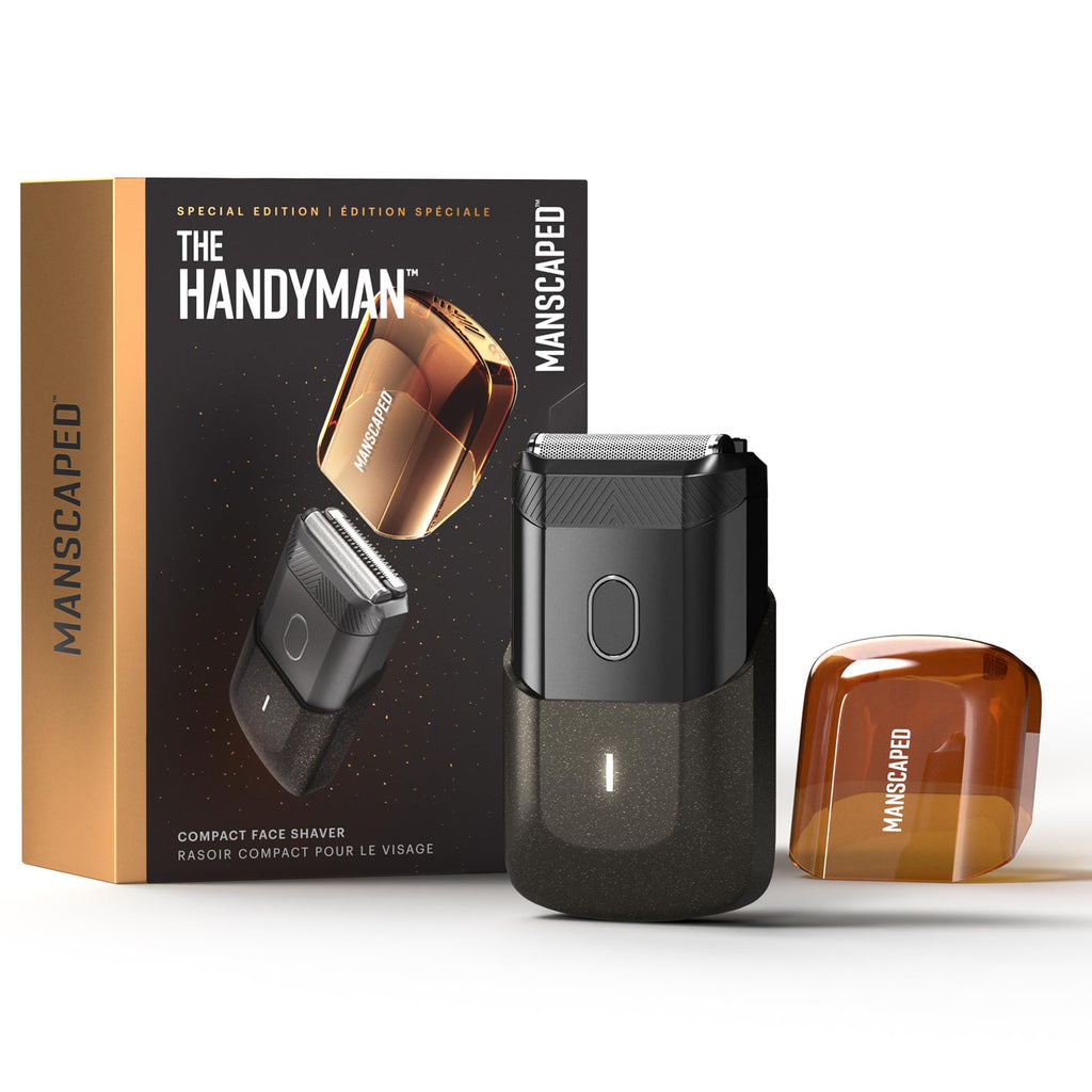 MANSCAPED® The Handyman™ Compact Face Shaver – Portable Men’s Travel Facial Hair Groomer, USB-C Rechargeable Razor, Electric Foil Face Shaver, Waterproof, Cordless, Dual-Action SkinSafe® Foil Blades