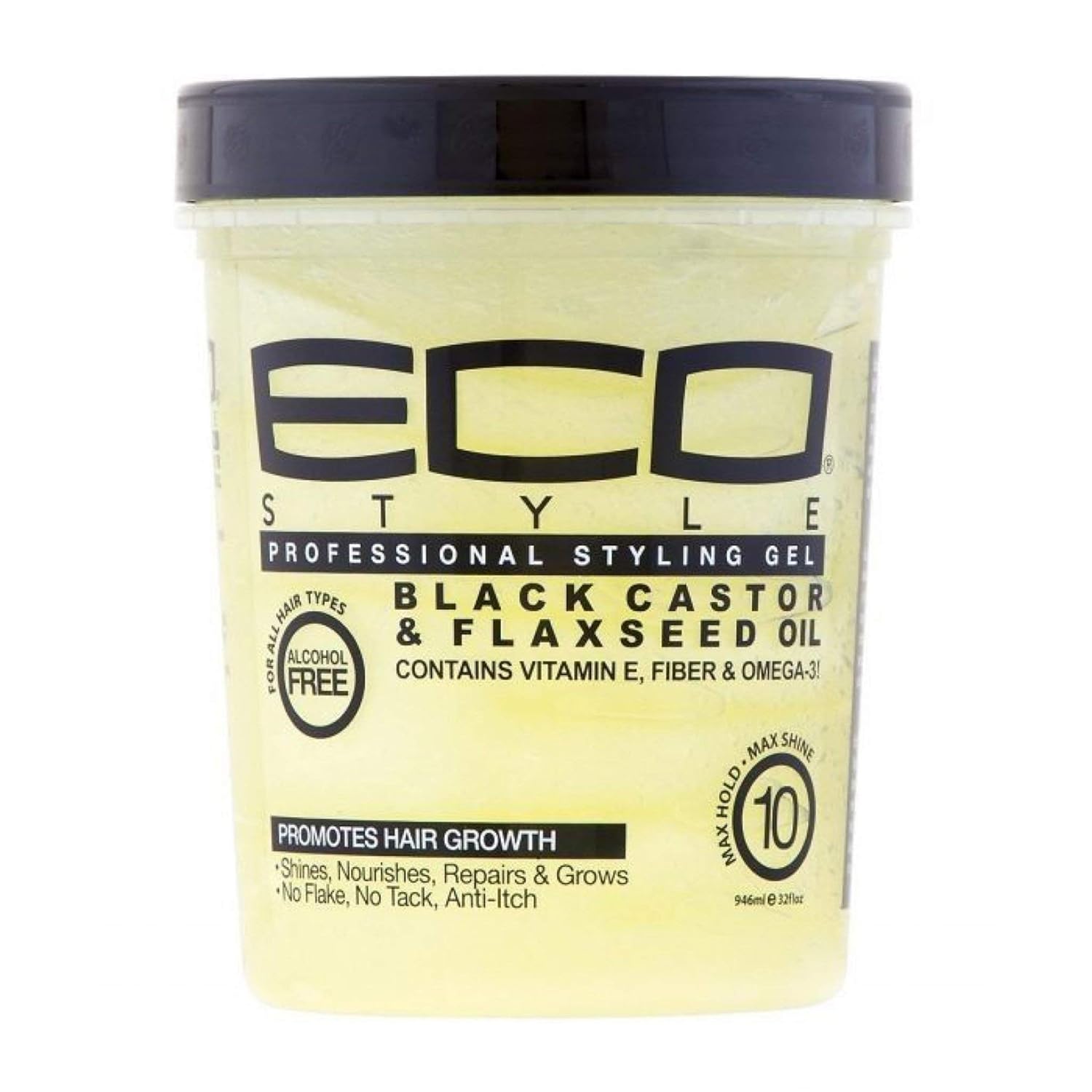 Buy now Eco Style Ecoco Gel - Black Castor Flaxseed Oil - Long Lasting Shine - Nourishes And Repairs Damaged Hair - Promotes Healthy Scalp - Provides Superior And Weightless Hold - Effortless Style - 16 Oz 32 Fl Oz (Pack of 1) at indiglob india