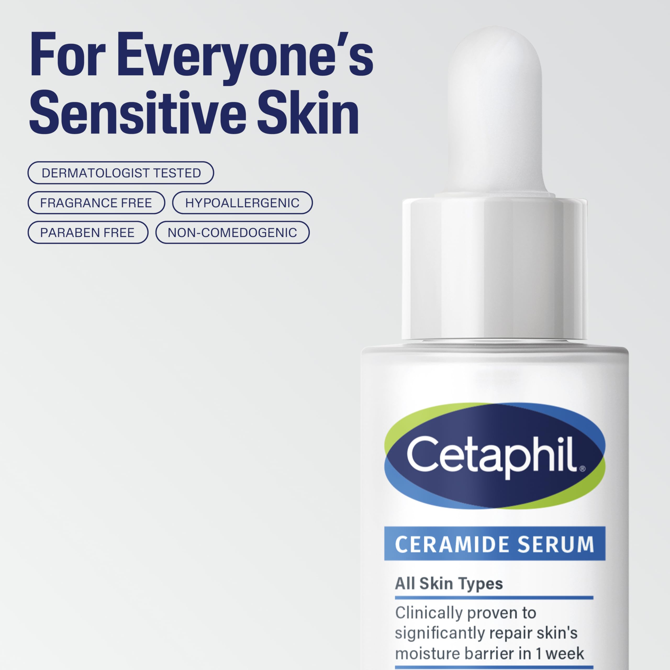 Buy now Cetaphil Ceramide Serum, Hydrates and Restores Skin Barrier, Formulated with Ceramides & Centella Asiatica, Designed for Sensitive Skin, Fragrance Free, Dermatologist Tested, 1oz at indiglob india