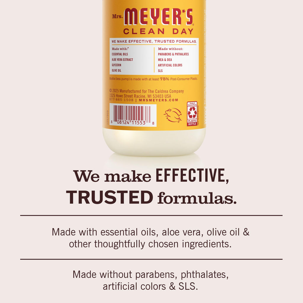 MRS. MEYER'S CLEAN DAY Hand Soap, Clementine Scent, 12.5 Fl Oz Bottle