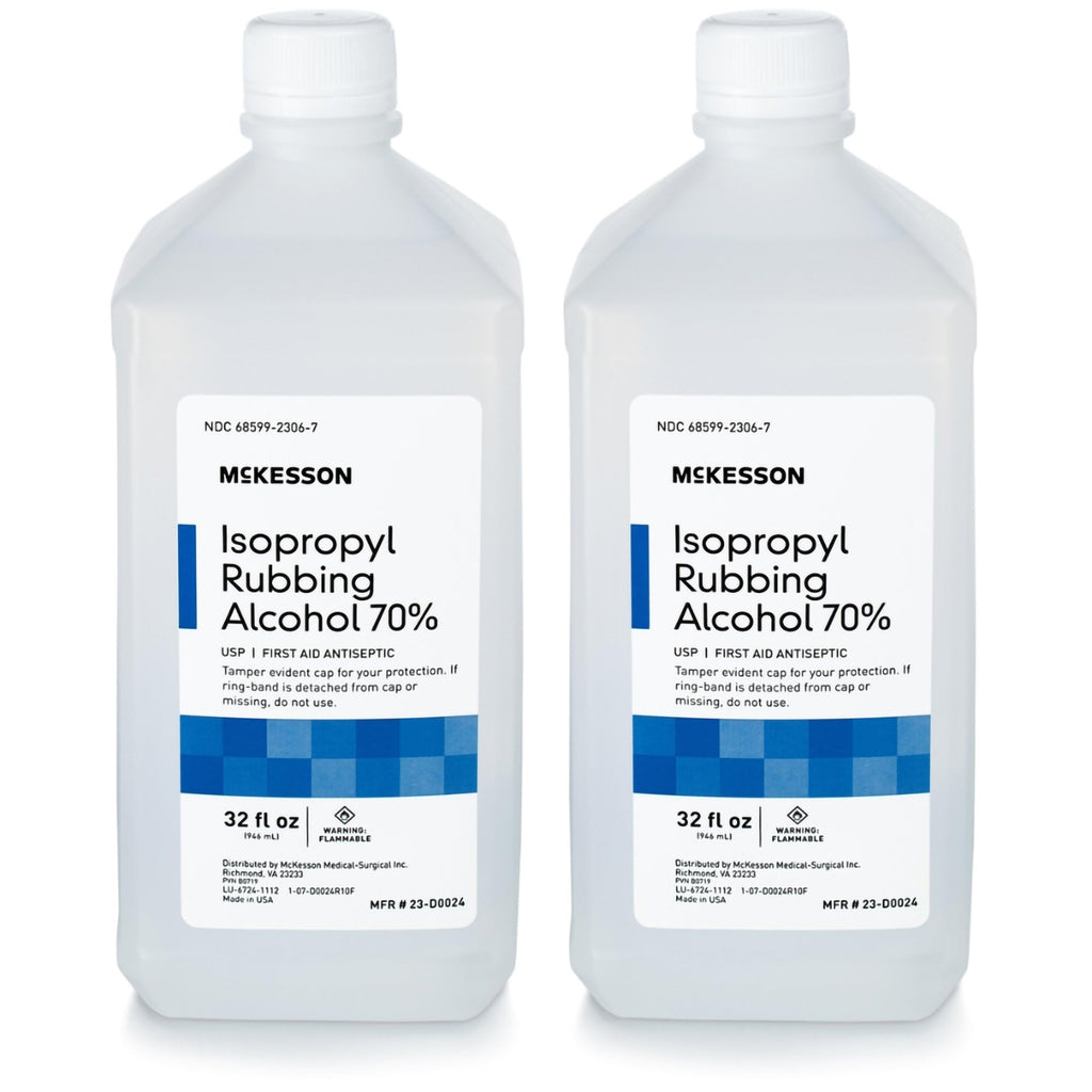 McKesson Isopropyl Rubbing Alcohol 70% USP First Aid, 32 oz, 2 ct