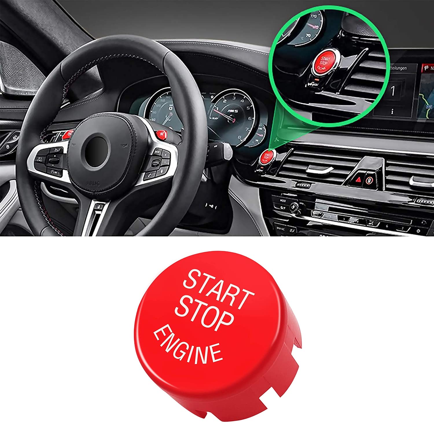 Buy now Jaronx Sports Red Start Stop Engine Switch Button Compatible with BMW,Power Ignition Start Stop Button Replacement(Compatible with BMW 1 2 3 4 5 6 7 X1 X3 X4 X5 X6/F30 F10 F01 F15 G01 G30 G31 G11 G12) at indiglob india