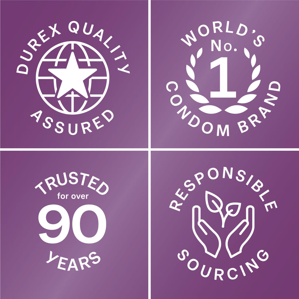 Durex Pleasure Pack Assorted Thin Condoms, Exciting Mix of Sensation and Stimulation, Lubricated Natural Rubber Latex Condoms for Men, 42 Count