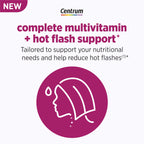 Centrum Complete Multivitamin Supplement, 30 Count | Hot Flash Support Menopause Support Tablets, with Clinically Studied geniVida, Gluten Free, Non-GMO Ingredients