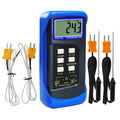 Buy now Thermocouple Thermometer Digital K Type Dual Channel Thermometer HVAC Temperature Meter with 4 Thermocouples, MAX/MIN/AVG Temperature Measurement, -50~1300°C (-58~2372°F) Blue at indiglob india