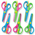 LovesTown Kids Craft Scissors, 6PCS Blunt Tip Safety Scissors Stocking Stuffer for Toddler, Anti-Pinch Design for Child Hand-Eye Coordination Development, Art Craft Scrapbooking Supplies