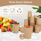 Disposable Cups, 100 Pack 8 Oz Kraft Paper Cups, Paper Coffee Cups, Disposable Cups 8 oz for Hot or Cold Beverage