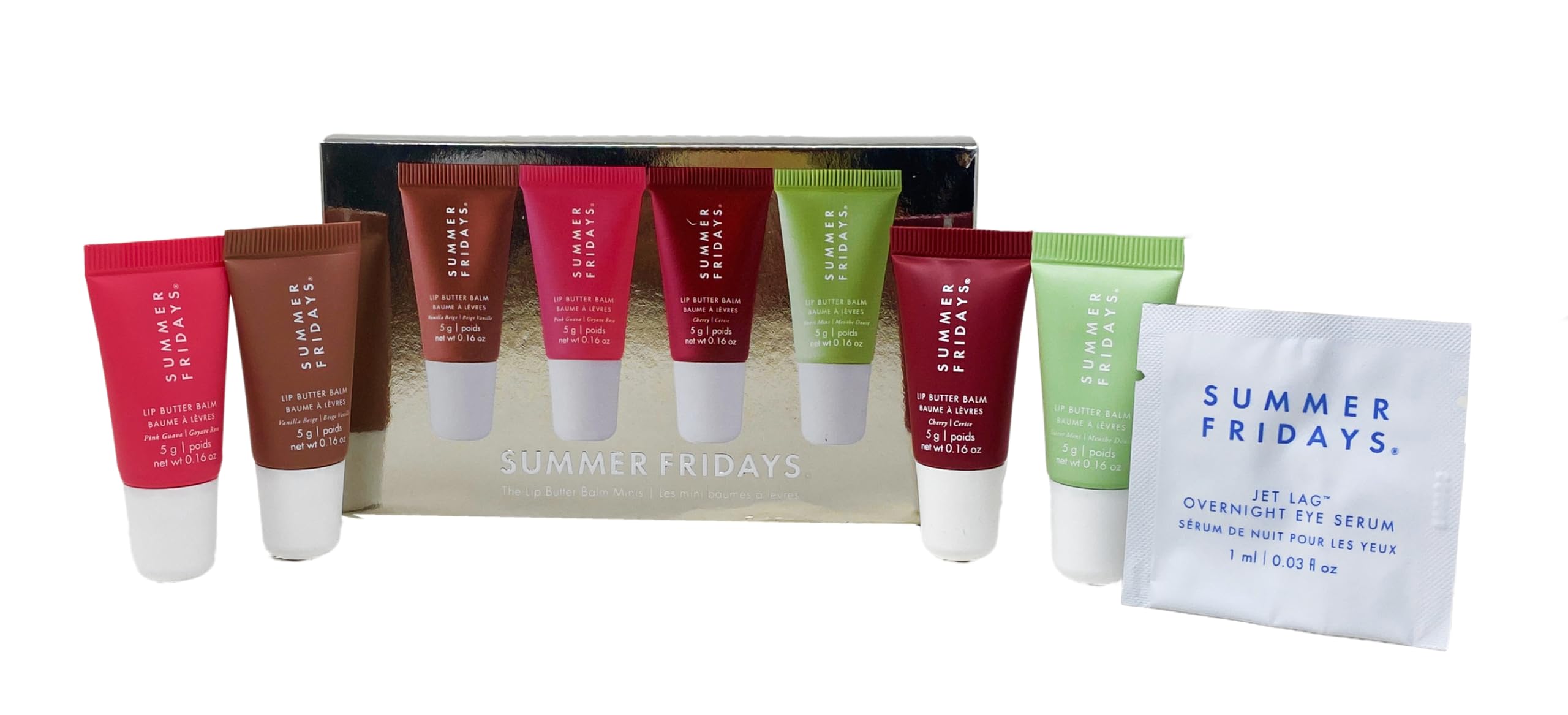 Buy now Summer Fridays The Lip Butter Balm Minis - Vanilla Beige, Pink Guava, Cherry and Sweet Mint (.16 Oz each) at indiglob india