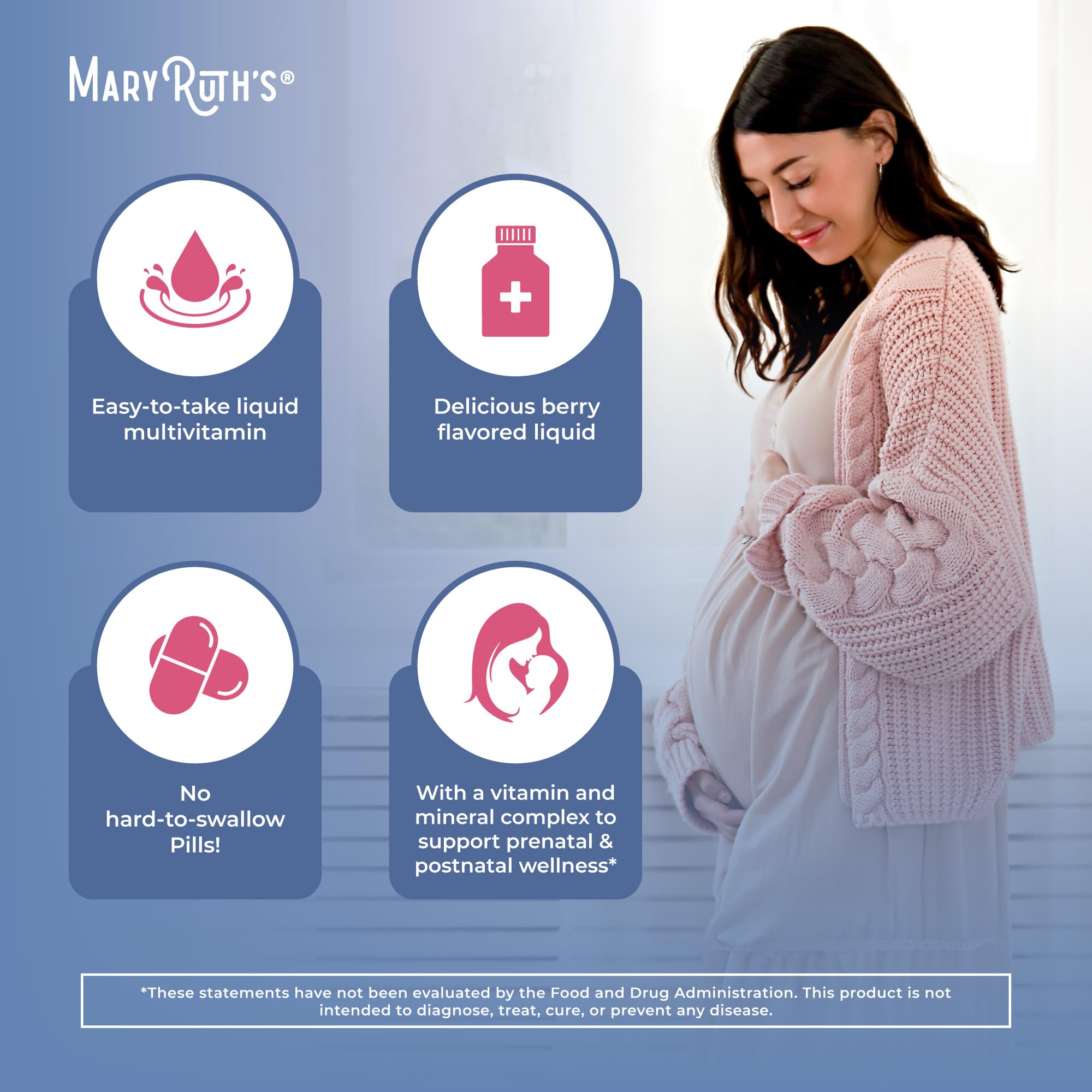 MARYRUTH'S Postnatal & Prenatal Liquid Multivitamin for Women, 16 oz, Vegan | Selenium, Folate, Healthy Fetal Development, Vegan, Non-GMO